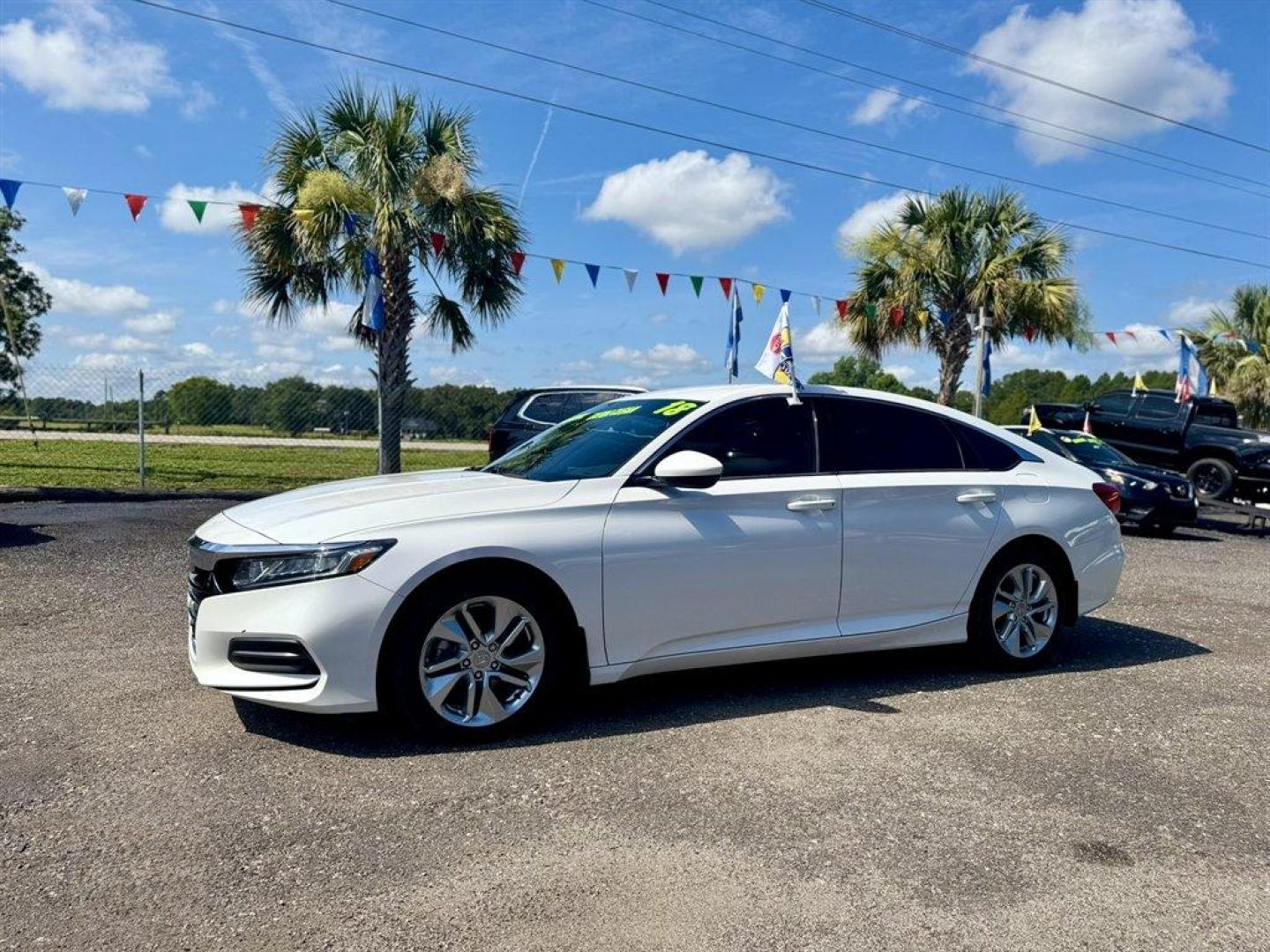 2018 White /Black Honda Accord (1HGCV1F19JA) with an 1.5l I-4 DI Dohc T/C 1.5l engine, Automatic transmission, located at 745 East Steele Rd., West Columbia, SC, 29170, (803) 755-9148, 33.927212, -81.148483 - Special Internet Price! 2018 Honda Accord with AM/FM radio, Bluetooth, Backup camera, Cruise control, Cloth interior, Keyless entry, Push to start, Powered windows, Powered door locks, Plus more! - Photo#0
