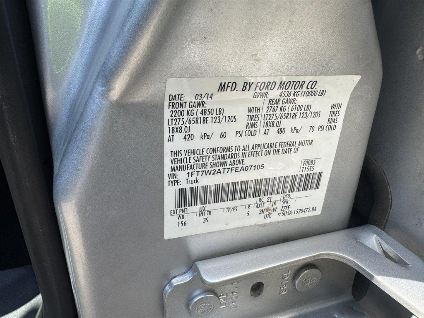 2015 Silver /Grey Ford F250sd (1FT7W2AT7FE) with an 6.7l V8 DI OHC Tdsl 6.7l engine, Automatic transmission, located at 745 East Steele Rd., West Columbia, SC, 29170, (803) 755-9148, 33.927212, -81.148483 - Special Internet Price! 2015 Ford F250SD with AM/FM radio, Cruise control, Keyless entry, Cloth interior, Seats 6, Powered windows, Powered door locks, Plus more! - Photo#34
