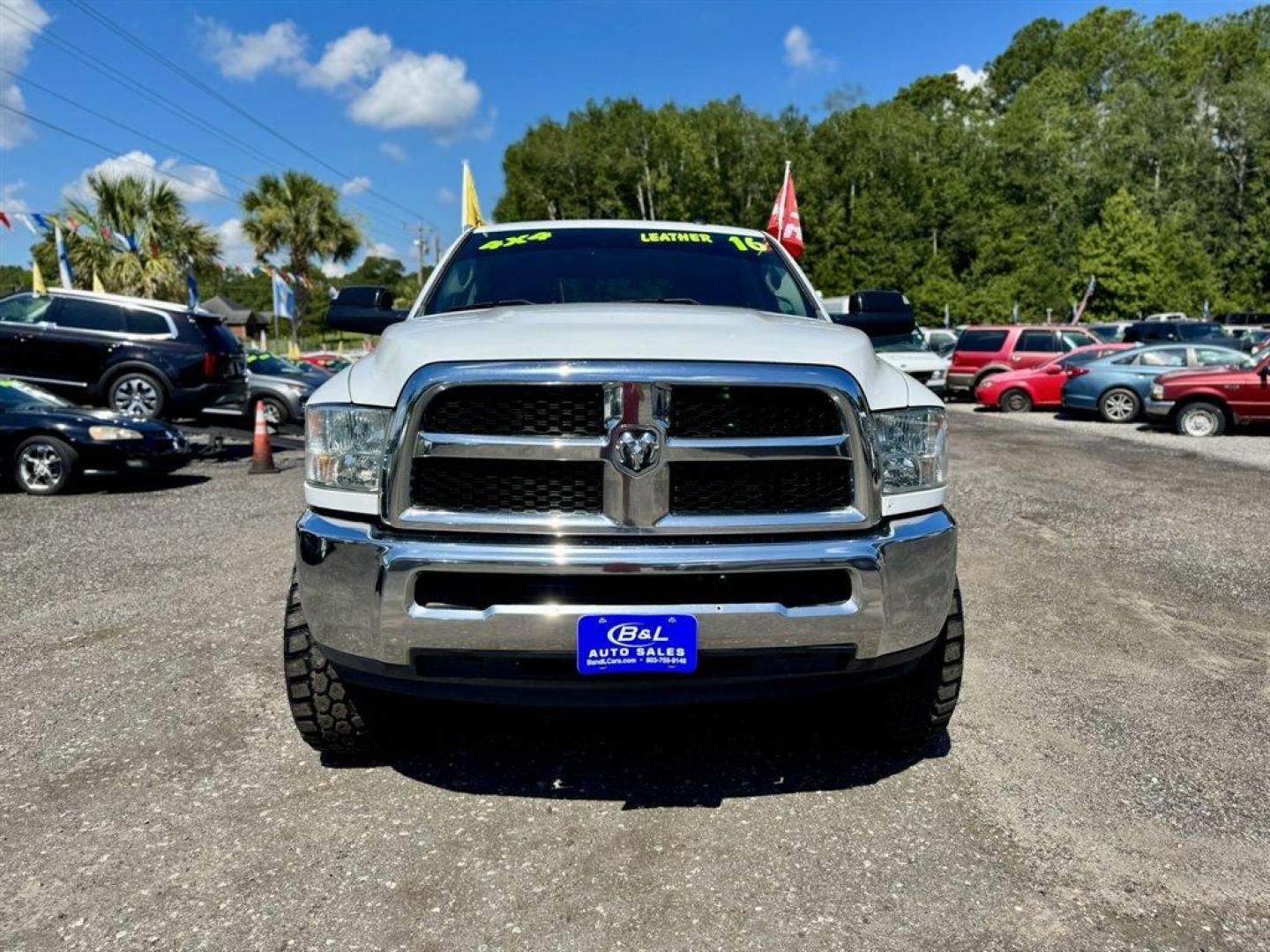 2016 White /Black Ram 2500 (3C6UR5CJ6GG) with an 6.4l V8 Smpi OHC 6.4l engine, Automatic transmission, located at 745 East Steele Rd., West Columbia, SC, 29170, (803) 755-9148, 33.927212, -81.148483 - Special Internet Price! 2016 Ram 2500 with AM/FM radio, 4X4, Cruise control, Leather interior, Seats 6, Keyless entry, Powered windows, Powered door locks, Plus more! - Photo#1