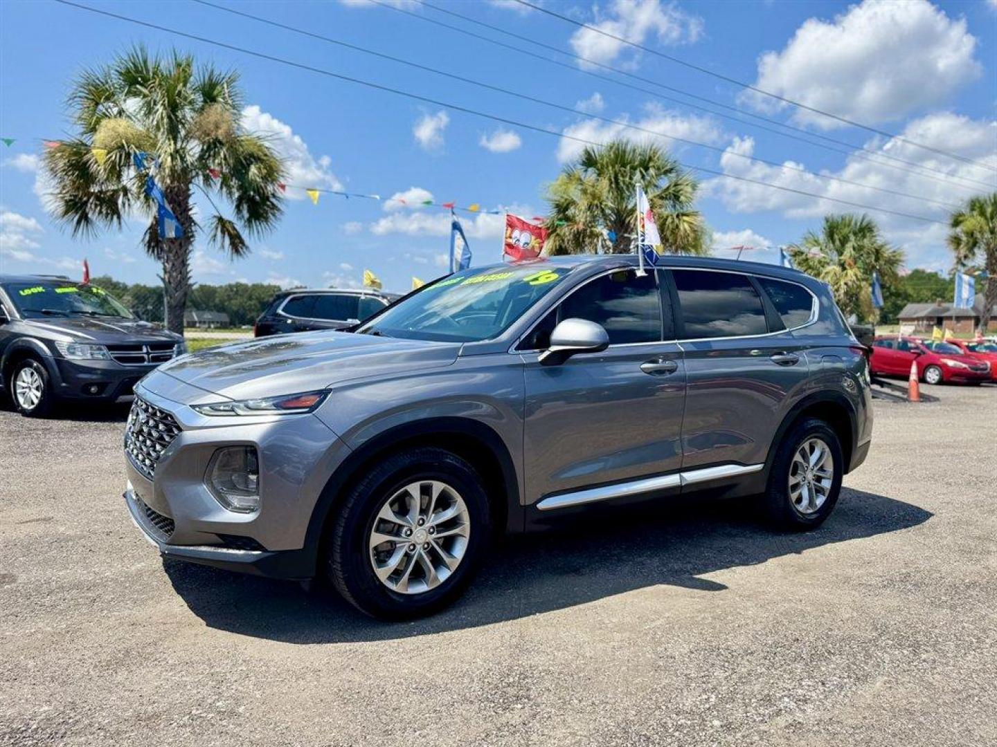 2019 Grey /Black Hyundai Santa FE (5NMS23AD7KH) with an 2.4l I-4 DI Dohc 2.4l engine, Automatic transmission, located at 745 East Steele Rd., West Columbia, SC, 29170, (803) 755-9148, 33.927212, -81.148483 - Special Internet Price! 2019 Hyundai Santa Fe with AM/FM radio, Bluetooth, Backup camera, Cruise control, Keyless entry, Cloth interior, Powered windows, Powered door locks, Plus more! - Photo#0