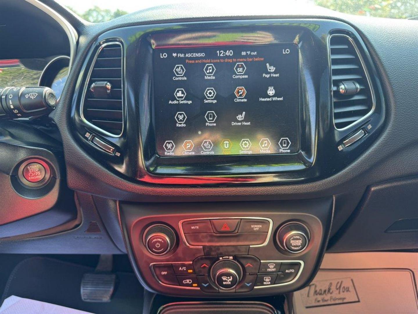 2019 Red /Black Jeep Compass (3C4NJCCB9KT) with an 2.4l I-4 MPI Sohc 2.4l engine, Automatic transmission, located at 745 East Steele Rd., West Columbia, SC, 29170, (803) 755-9148, 33.927212, -81.148483 - Special Internet Price! 2019 Jeep Compass - Photo#15