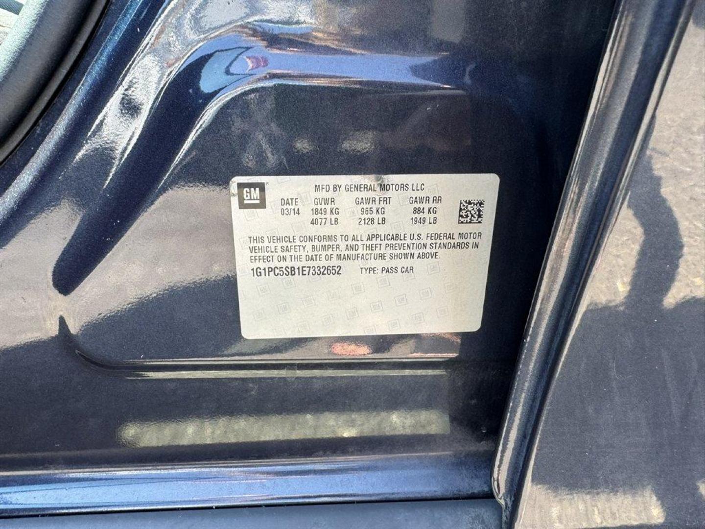 2014 Black /Black Chevrolet Cruze (1G1PC5SB1E7) with an 1.4l I-4 MFI Dohc T/C 1.4 engine, Automatic transmission, located at 745 East Steele Rd., West Columbia, SC, 29170, (803) 755-9148, 33.927212, -81.148483 - Special Internet Price! 2014 Chevrolet Cruze LT - Photo#31