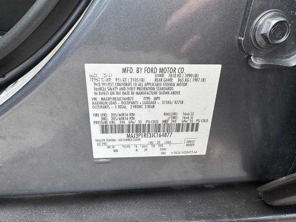 2018 Grey /Grey Ford Ecosport (MAJ3P1RE3JC) with an 1.0l I-3 DI T/C Ecoboost engine, Automatic transmission, located at 745 East Steele Rd., West Columbia, SC, 29170, (803) 755-9148, 33.927212, -81.148483 - Photo#30