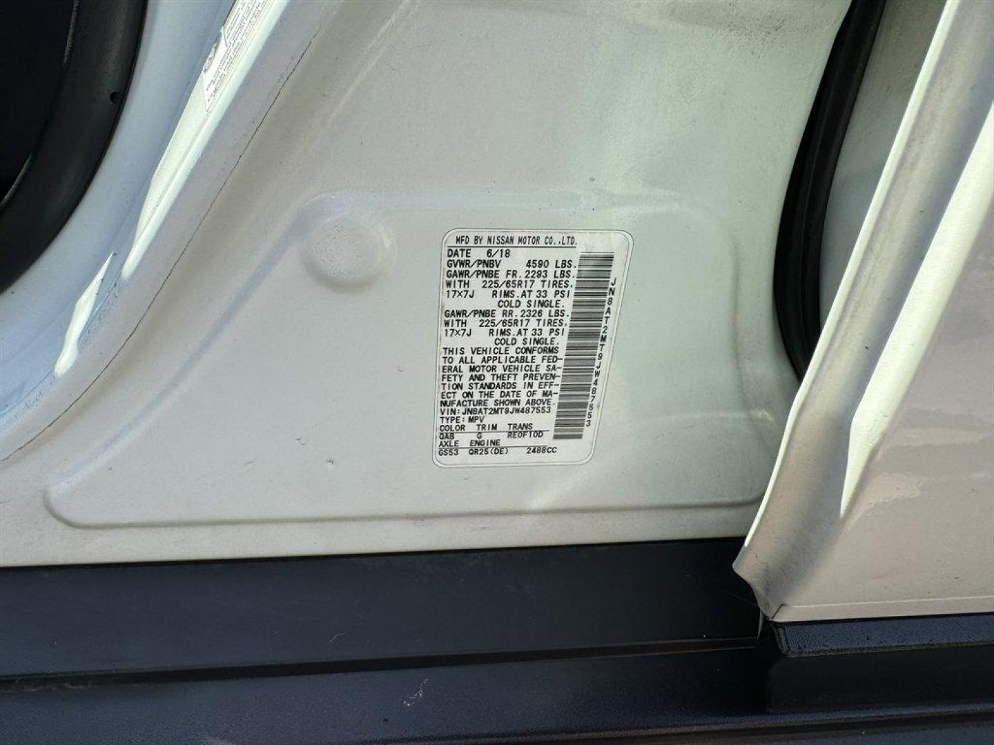 2018 White /Black Nissan Rogue (JN8AT2MT9JW) with an 2.5l I-4 MPI Dohc 2.5l engine, Automatic transmission, located at 745 East Steele Rd., West Columbia, SC, 29170, (803) 755-9148, 33.927212, -81.148483 - Special Internet Price! 2018 Nissan Rogue - Photo#36