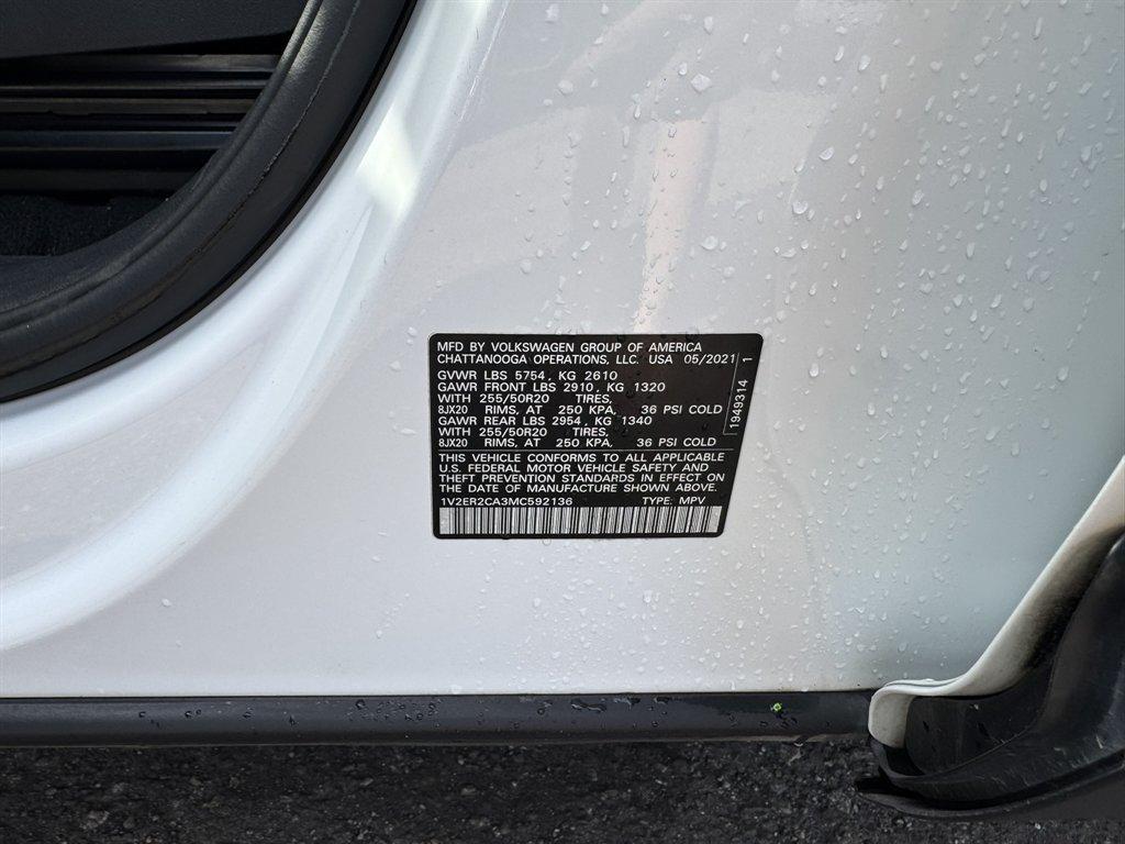 2021 White /Black Volkswagen Atlas (1V2ER2CA3MC) with an 3.6l V6 FSI Dohc 3.6l engine, Automatic transmission, located at 745 East Steele Rd., West Columbia, SC, 29170, (803) 755-9148, 33.927212, -81.148483 - Special Internet Price! 2021 Volkswagen Atlas - Photo#39