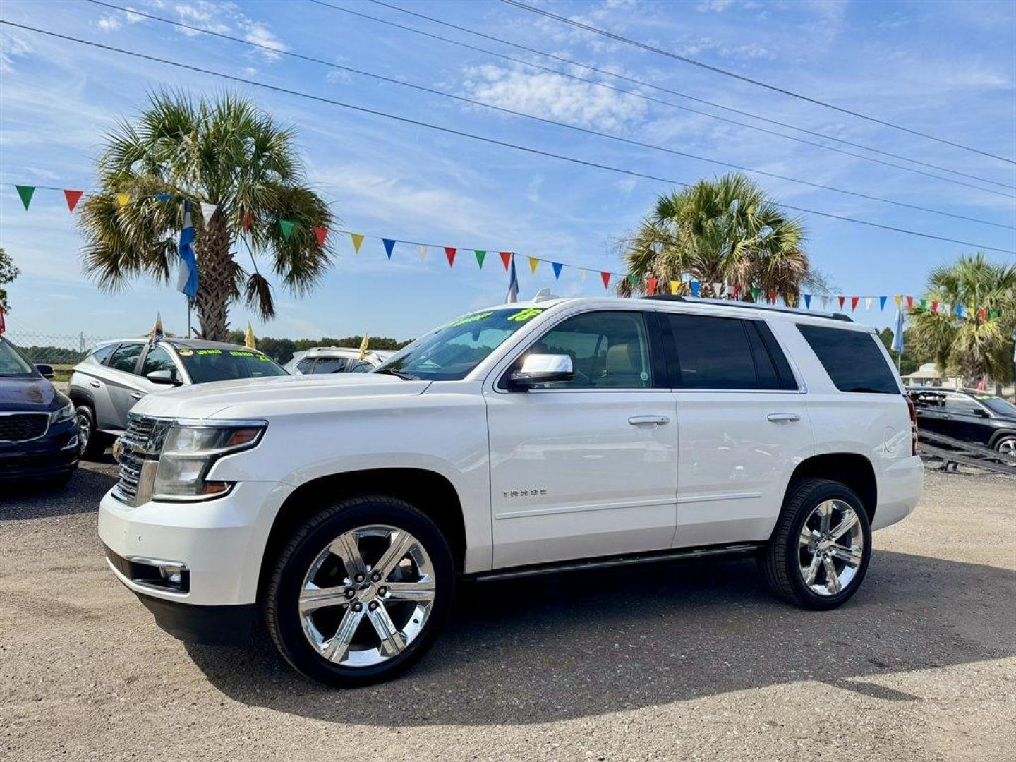 2018 White /Tan Chevrolet Tahoe (1GNSKCKC2JR) with an 5.3l V8 DI VVT Flex 5.3l engine, Automatic transmission, located at 745 East Steele Rd., West Columbia, SC, 29170, (803) 755-9148, 33.927212, -81.148483 - Special Internet Price! 2018 Chevrolet Tahoe - Photo#0