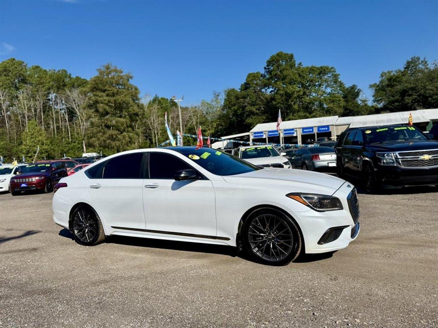 2018 White /Black Genesis G80 (KMHGN4JB8JU) with an 3.3l V6 DI Dohc T/C 3.3l engine, Automatic transmission, located at 745 East Steele Rd., West Columbia, SC, 29170, (803) 755-9148, 33.927212, -81.148483 - Special Internet Price! 2018 Genesis G80 - Photo#2