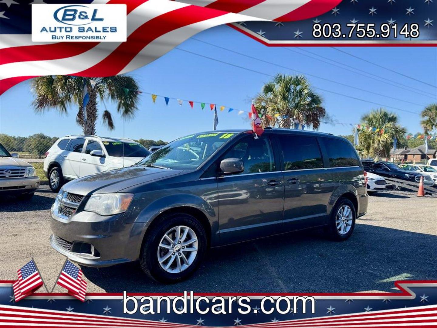 2018 Grey /Black Dodge Grand Caravan (2C4RDGCG7JR) with an 3.6l V6 MPI Dohc VVT Flex engine, Automatic transmission, located at 745 East Steele Rd., West Columbia, SC, 29170, (803) 755-9148, 33.927212, -81.148483 - Special Internet Price! 2018 Dodge Grand Caravan - Photo#0