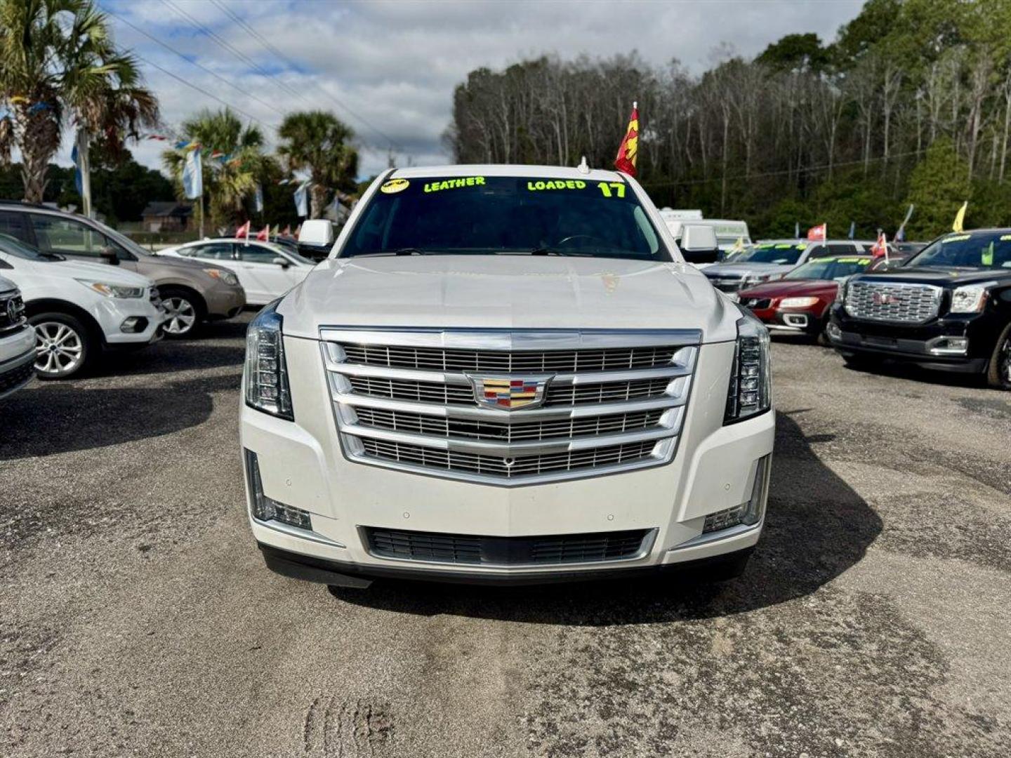 2017 White /Black Cadillac Escalade (1GYS3JKJ5HR) with an 6.2l V8 DI VVT Flex 6.2l engine, Automatic transmission, located at 745 East Steele Rd., West Columbia, SC, 29170, (803) 755-9148, 33.927212, -81.148483 - Special Internet Price! 2017 Cadillac Escalade - Photo#1
