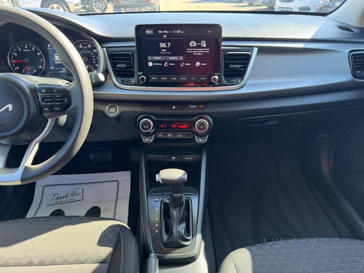 2023 Black /Black Kia Rio (3KPA25AD5PE) with an 1.6l I-4 DI Dohc Cvvt 1.6 engine, Automatic transmission, located at 745 East Steele Rd., West Columbia, SC, 29170, (803) 755-9148, 33.927212, -81.148483 - Special Internet Price! 2023 Kia Rio - Photo#11