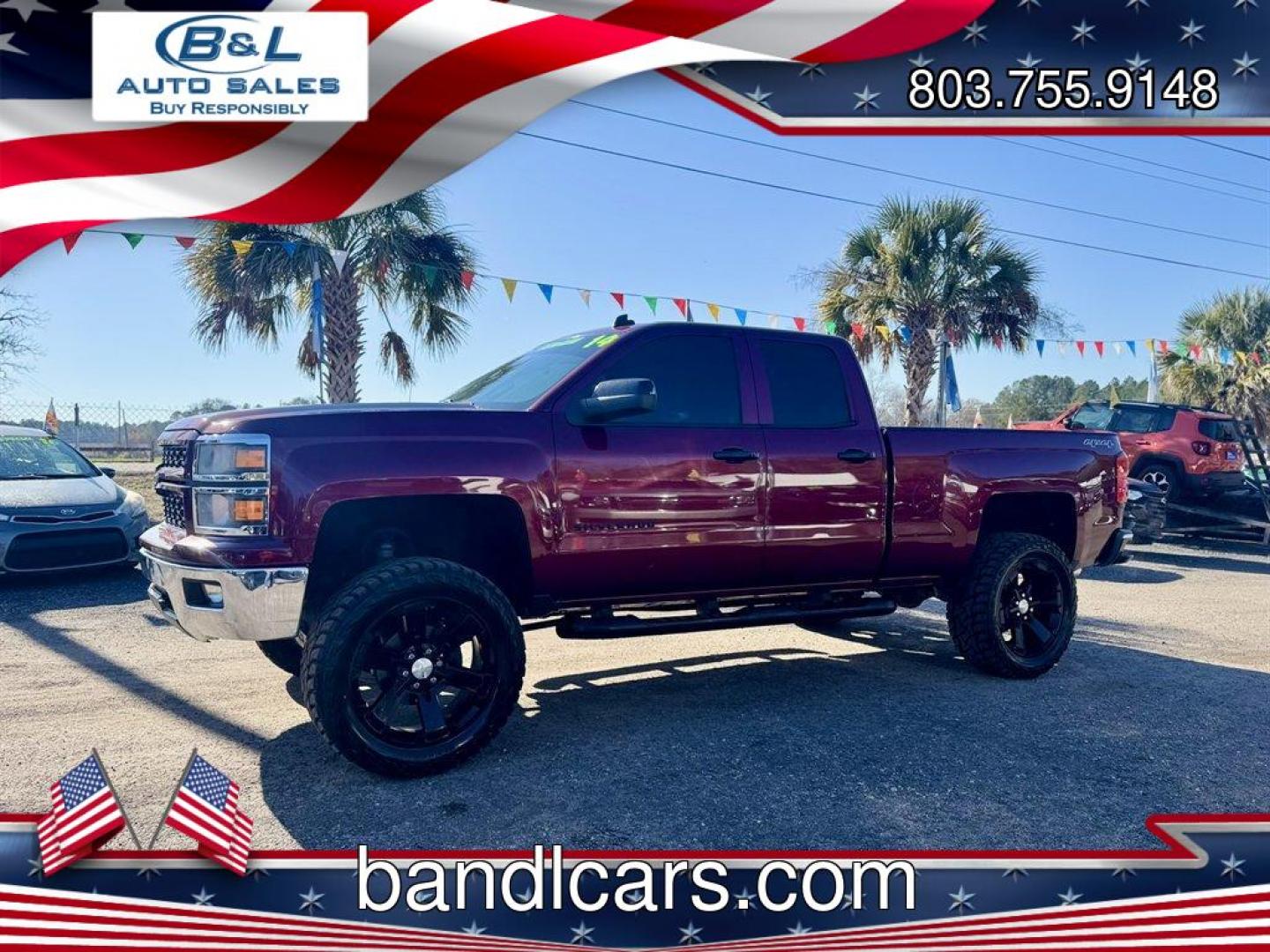 2014 Burgundy /Black Chevrolet Silverado 1500 (1GCVKREC7EZ) with an 5.3l V8 DI VVT Flex 5.3l engine, Automatic transmission, located at 745 East Steele Rd., West Columbia, SC, 29170, (803) 755-9148, 33.927212, -81.148483 - Photo#0