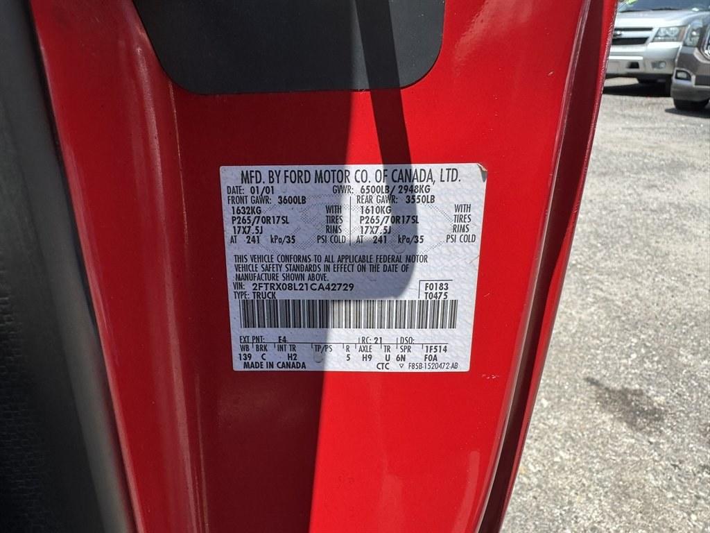 2001 Red /Grey Ford F150 (2FTRX08L21C) with an 5.4l V8 EFI Sohc 5.4l engine, Automatic transmission, located at 745 East Steele Rd., West Columbia, SC, 29170, (803) 755-9148, 33.927212, -81.148483- Photo#30