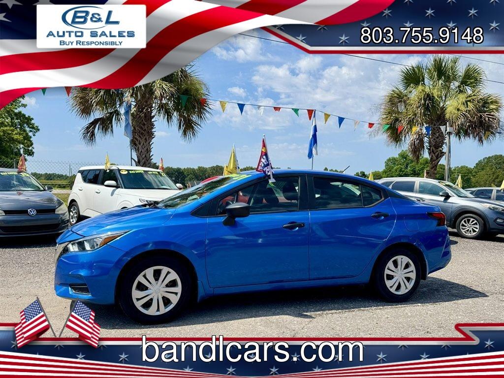 2021 Blue /Black Nissan Versa (3N1CN8DV8ML) with an 1.6l I-4 Smpi Dohc Cvtcs engine, Automatic transmission, located at 745 East Steele Rd., West Columbia, SC, 29170, (803) 755-9148, 33.927212, -81.148483- Photo#0