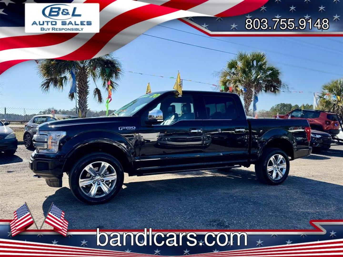 2020 Black /Black Ford F150 (1FTEW1E4XLF) with an 3.5l V6 DI T/C Ecoboost 3 engine, Automatic transmission, located at 745 East Steele Rd., West Columbia, SC, 29170, (803) 755-9148, 33.927212, -81.148483- Photo#0