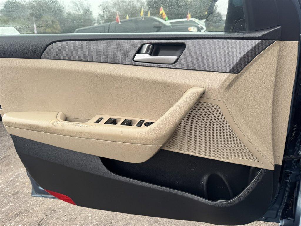 2015 Blue,Light /Taupe Hyundai Sonata (5NPE24AF3FH) with an 2.4l I-4 DI Dohc 2.4l engine, Automatic transmission, located at 745 East Steele Rd., West Columbia, SC, 29170, (803) 755-9148, 33.927212, -81.148483 - Photo#11