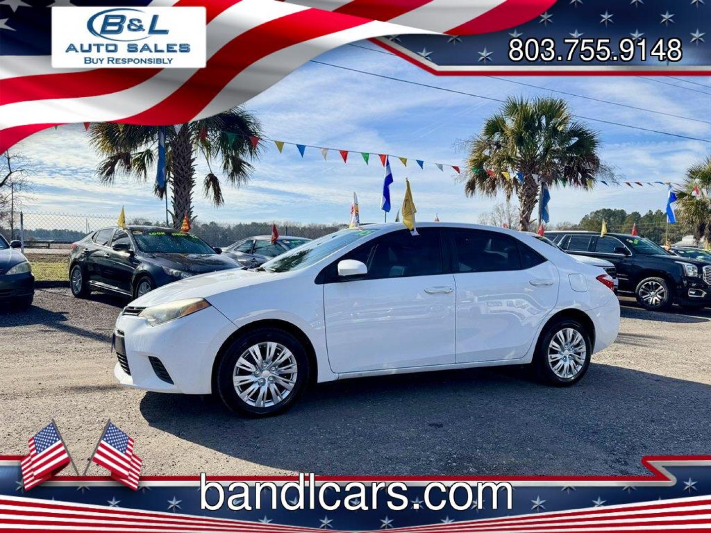 2015 White /Grey Toyota Corolla (2T1BURHE6FC) with an 1.8l I-4 EFI Dohc 1.8l engine, Automatic transmission, located at 745 East Steele Rd., West Columbia, SC, 29170, (803) 755-9148, 33.927212, -81.148483 - Photo#0