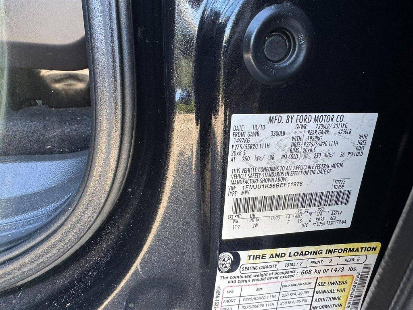 2011 Black /Black Ford Expedition (1FMJU1K56BE) with an 5.4l V8 Sohc Flex 5.4l engine, Automatic transmission, located at 745 East Steele Rd., West Columbia, SC, 29170, (803) 755-9148, 33.927212, -81.148483 - Photo#41