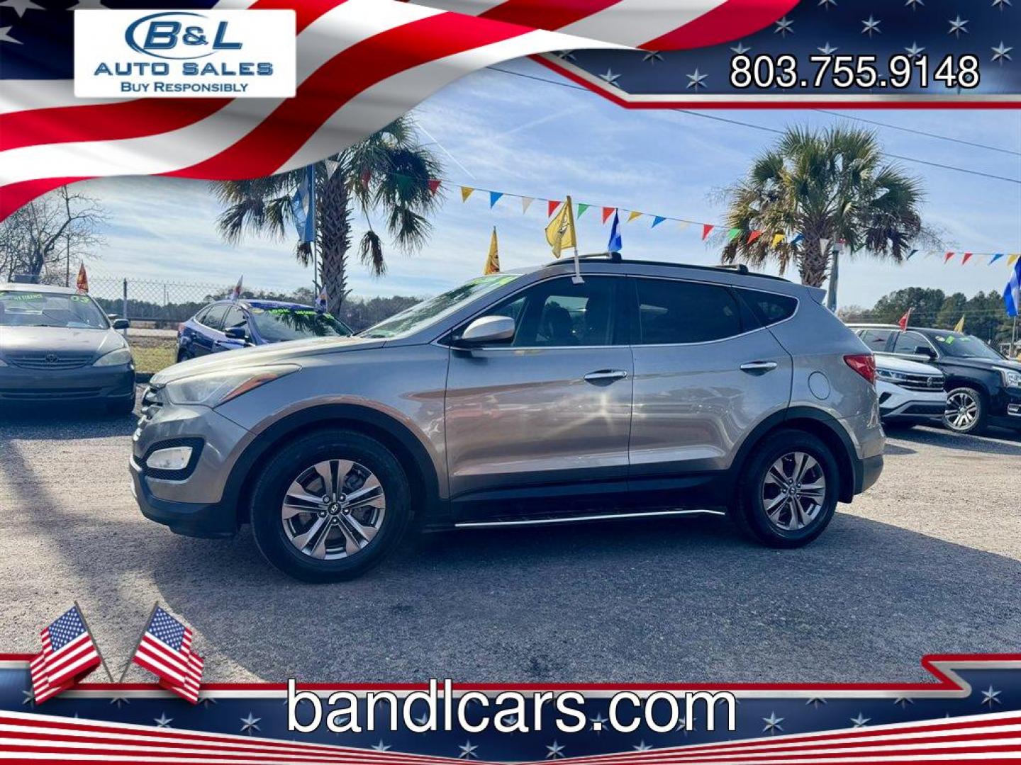 2014 Bronze /Grey Hyundai Santa FE Sport (5XYZU3LB6EG) with an 2.4l I-4 DI Dohc 2.4l engine, Automatic transmission, located at 745 East Steele Rd., West Columbia, SC, 29170, (803) 755-9148, 33.927212, -81.148483 - Photo#0