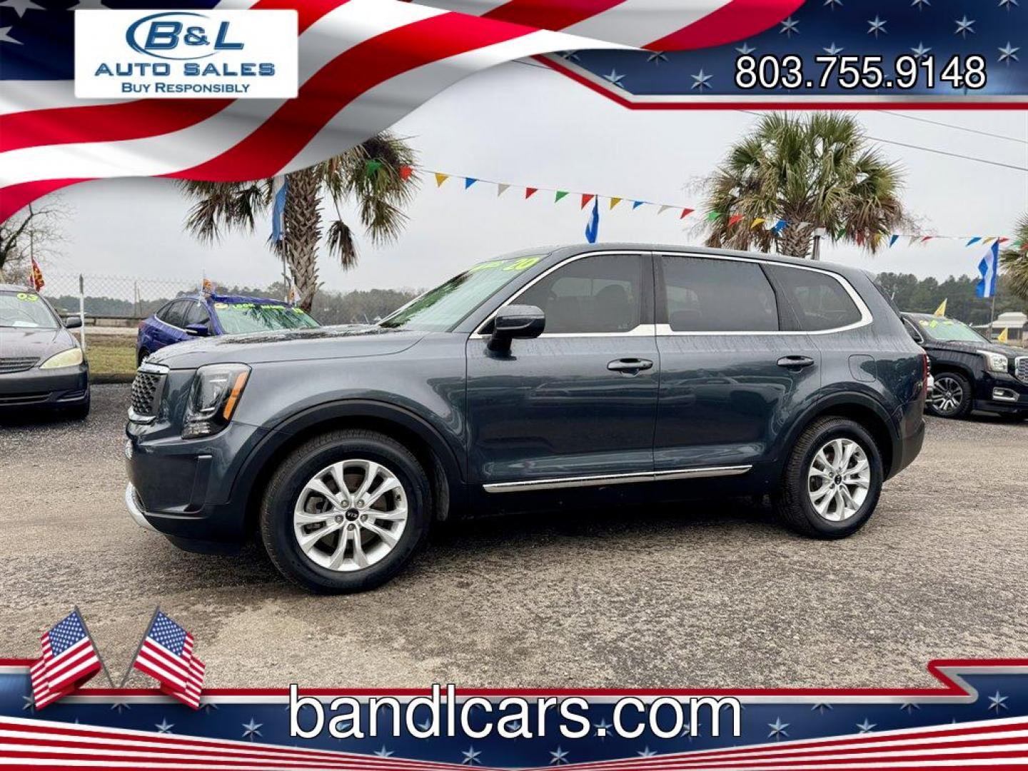 2020 Grey /Black Kia Telluride (5XYP24HC8LG) with an 3.8l V6 DI Dohc 3.8l engine, Automatic transmission, located at 745 East Steele Rd., West Columbia, SC, 29170, (803) 755-9148, 33.927212, -81.148483 - Photo#0