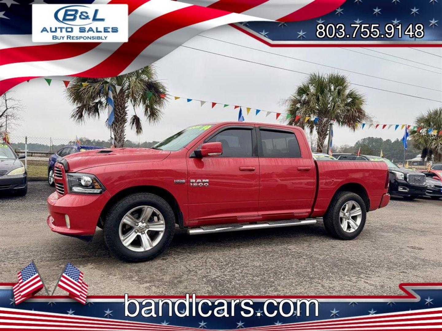 2014 Red /Black Ram 1500 (1C6RR6MT3ES) with an 5.7l V8 Smpi Hemi 5.7l engine, Automatic transmission, located at 745 East Steele Rd., West Columbia, SC, 29170, (803) 755-9148, 33.927212, -81.148483 - Photo#0
