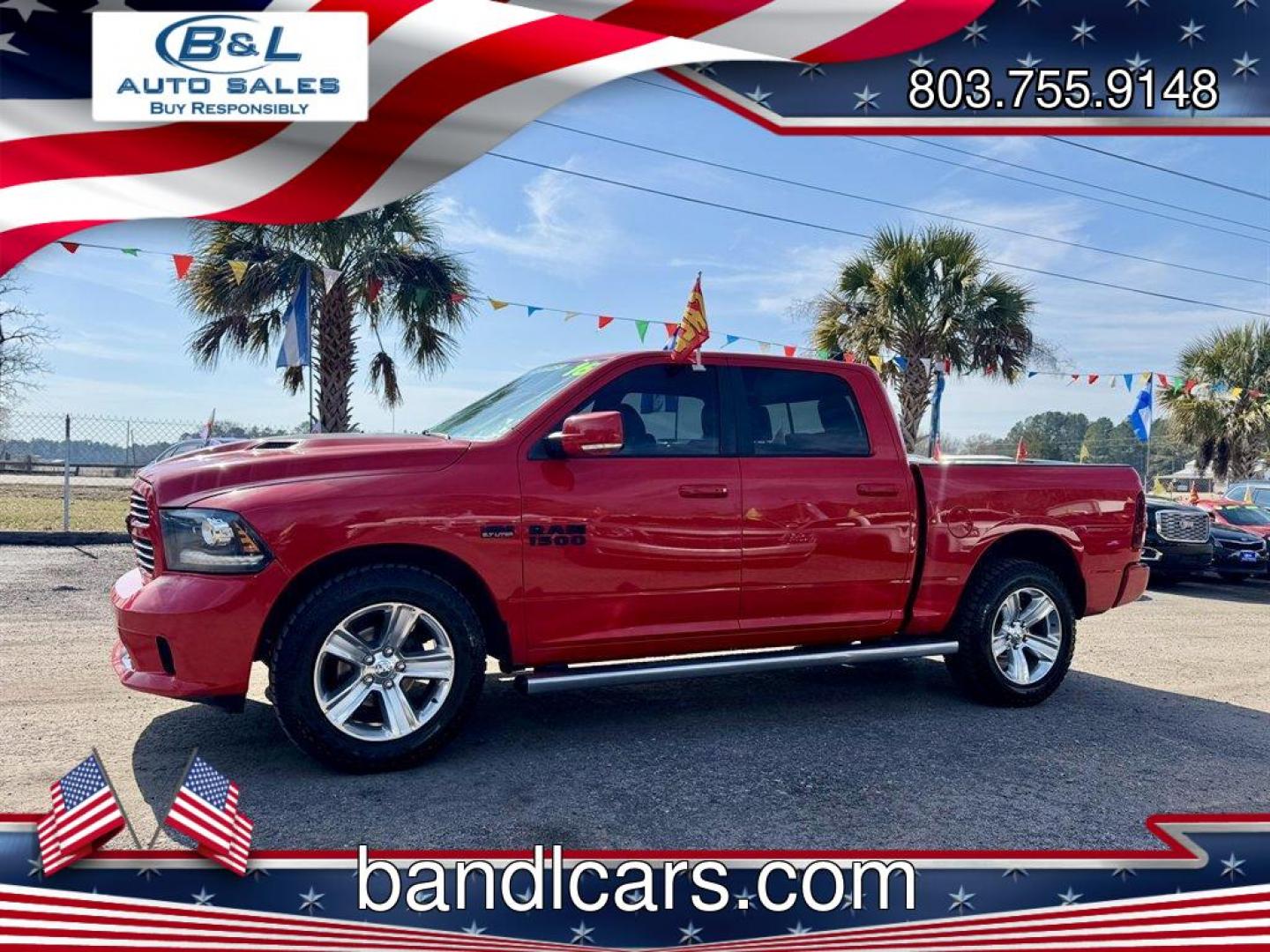 2016 Red /Black Ram 1500 (1C6RR7MT4GS) with an 5.7l V8 Smpi Hemi 5.7l engine, Automatic transmission, located at 745 East Steele Rd., West Columbia, SC, 29170, (803) 755-9148, 33.927212, -81.148483 - Photo#0