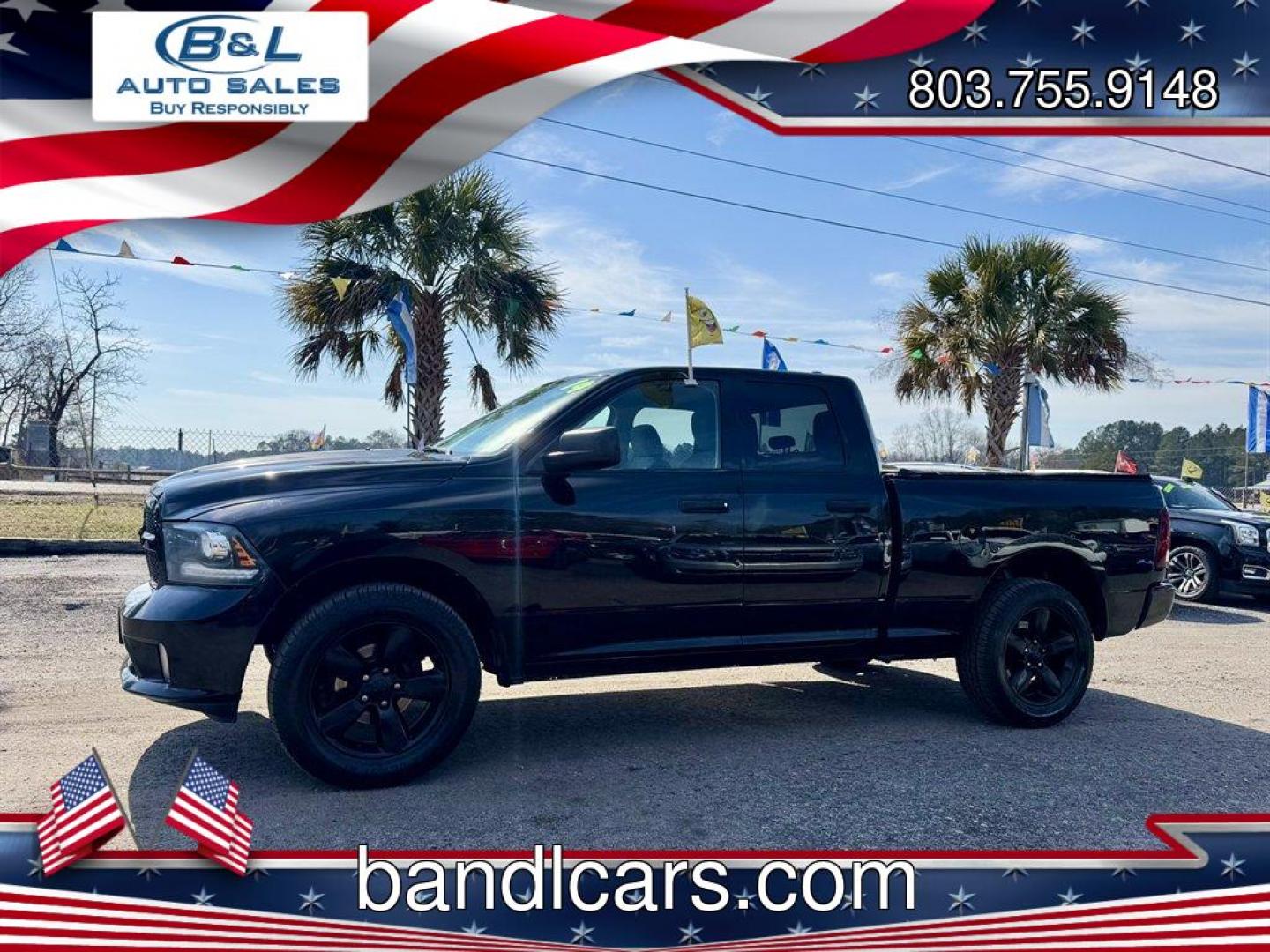 2014 Black /Black Ram 1500 (1C6RR7FT4ES) with an 5.7l V8 Smpi Hemi 5.7l engine, Automatic transmission, located at 745 East Steele Rd., West Columbia, SC, 29170, (803) 755-9148, 33.927212, -81.148483 - Photo#0