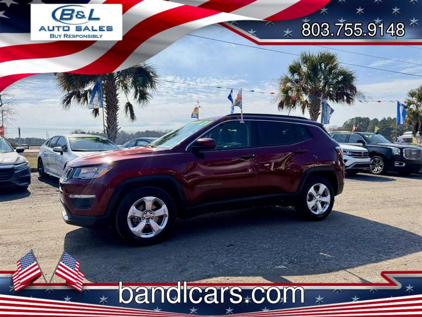 2021 Red /Black Jeep Compass (3C4NJCBB5MT) with an 2.4l I-4 MPI Sohc 2.4l engine, Automatic transmission, located at 745 East Steele Rd., West Columbia, SC, 29170, (803) 755-9148, 33.927212, -81.148483 - Photo#0