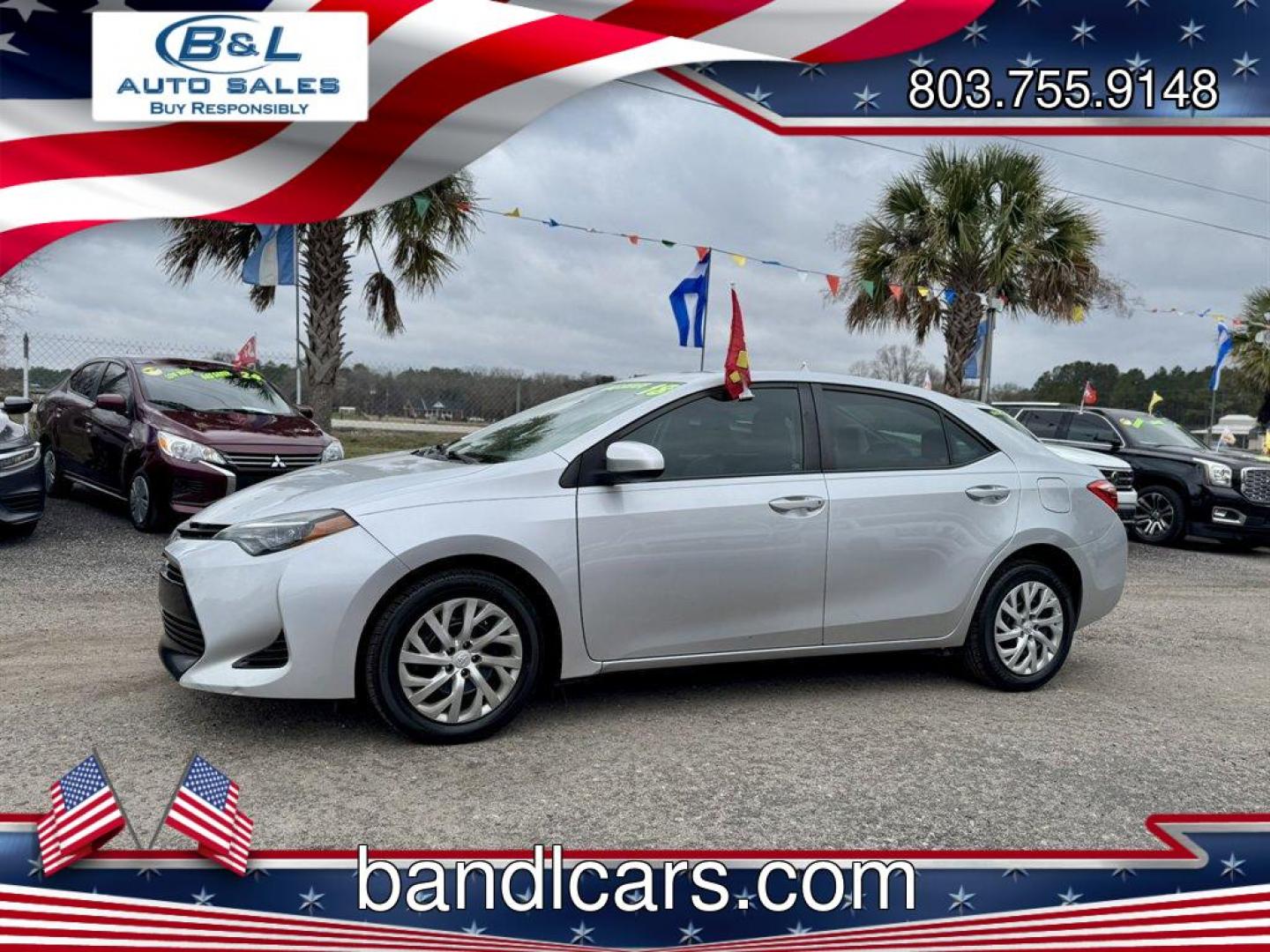 2018 Silver /Grey Toyota Corolla (5YFBURHE0JP) with an 1.8l I-4 EFI Dohc 1.8l engine, Automatic transmission, located at 745 East Steele Rd., West Columbia, SC, 29170, (803) 755-9148, 33.927212, -81.148483 - Photo#0