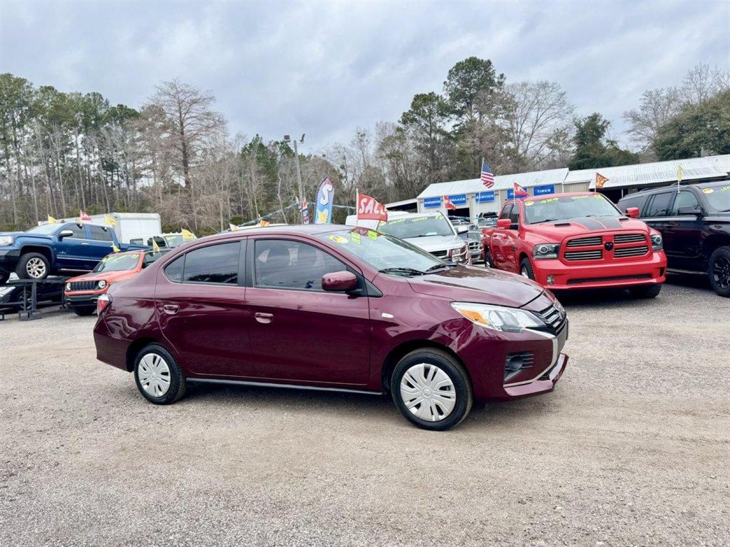 2024 Burgundy /Grey Mitsubishi Mirage G4 (ML32FUFJ1RH) with an 1.2l I-3 ECI-Multi Dohc 1 engine, Automatic transmission, located at 745 East Steele Rd., West Columbia, SC, 29170, (803) 755-9148, 33.927212, -81.148483 - Photo#2