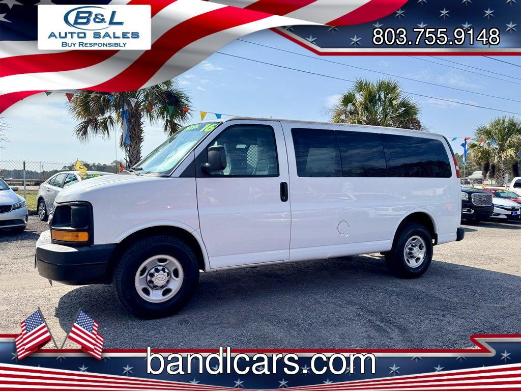 2016 White /Grey Chevrolet G2500 Vans (1GCWGAFG4G1) with an 6.0l V8 SFI OHV Flex 6.0l engine, Automatic transmission, located at 745 East Steele Rd., West Columbia, SC, 29170, (803) 755-9148, 33.927212, -81.148483 - Photo#0