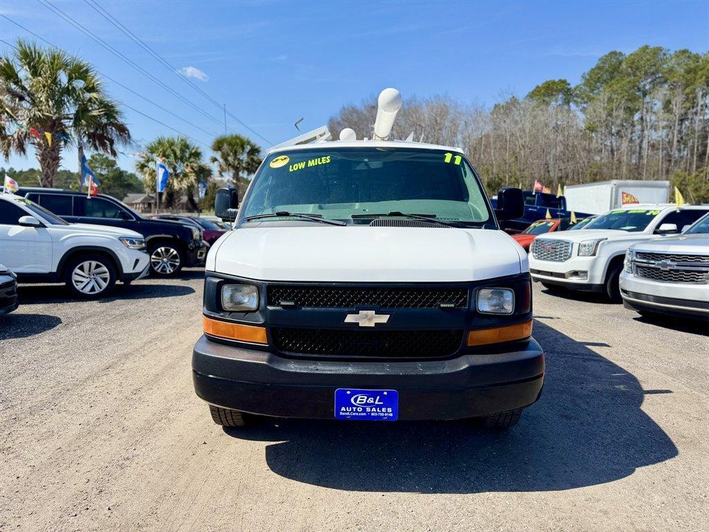2011 White /Grey Chevrolet G2500 Vans (1GCWGFCG2B1) with an 6.0l V8 SFI OHV Flex 6.0l engine, Automatic transmission, located at 745 East Steele Rd., West Columbia, SC, 29170, (803) 755-9148, 33.927212, -81.148483 - Photo#1
