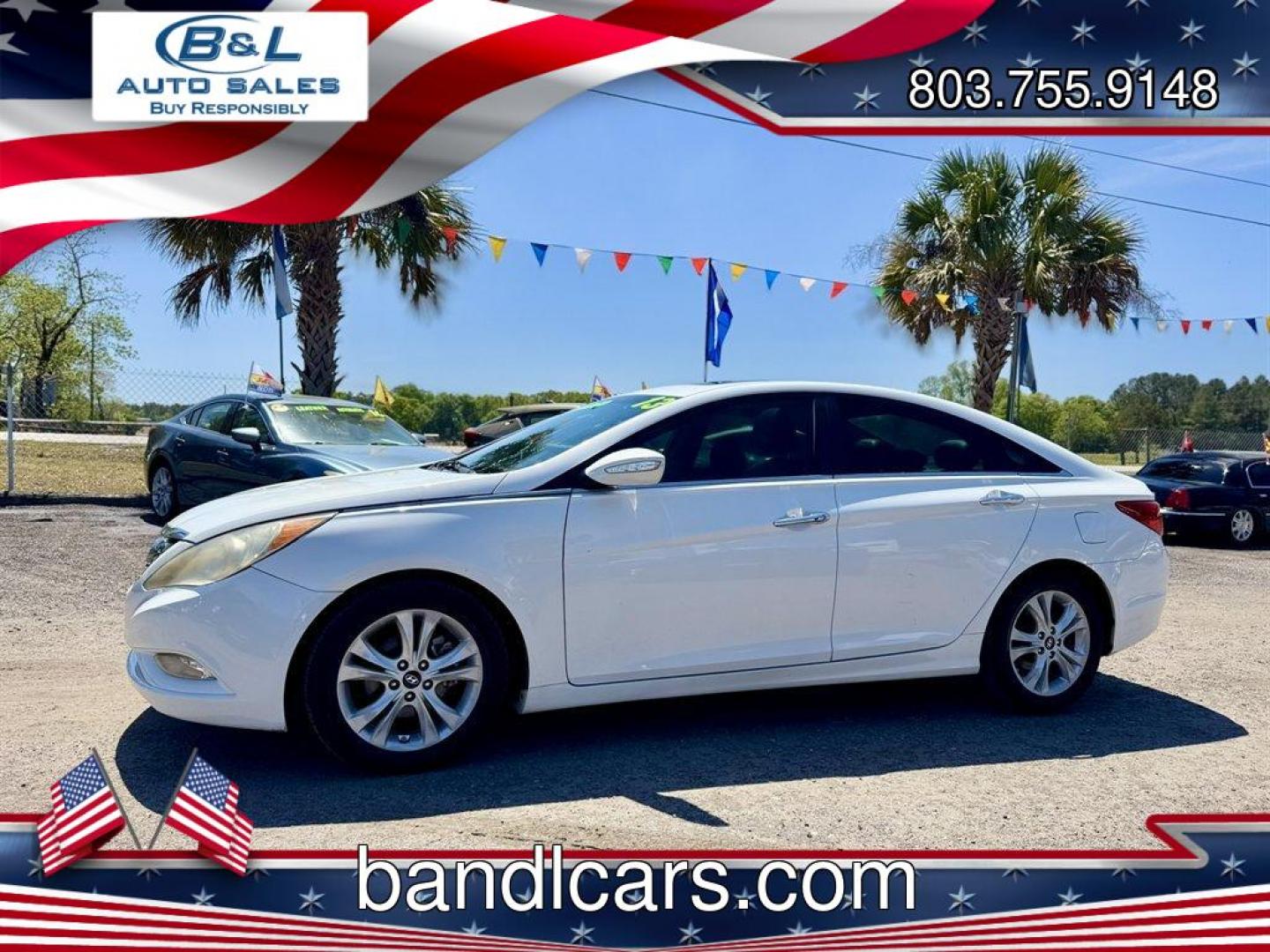 2013 White /Black Hyundai Sonata (5NPEC4AC6DH) with an 2.4l I-4 DI Dohc 2.4l engine, Automatic transmission, located at 745 East Steele Rd., West Columbia, SC, 29170, (803) 755-9148, 33.927212, -81.148483 - Photo#0