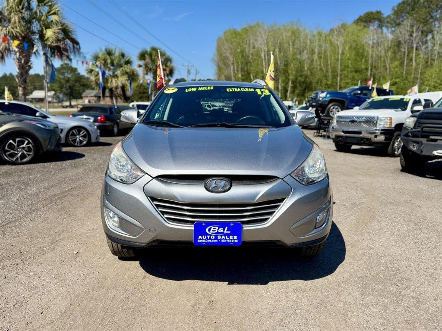 2013 Grey /Black Hyundai Tucson (KM8JUCACXDU) with an 2.4l I-4 MPI Dohc 2.4l engine, Automatic transmission, located at 745 East Steele Rd., West Columbia, SC, 29170, (803) 755-9148, 33.927212, -81.148483 - Photo#1