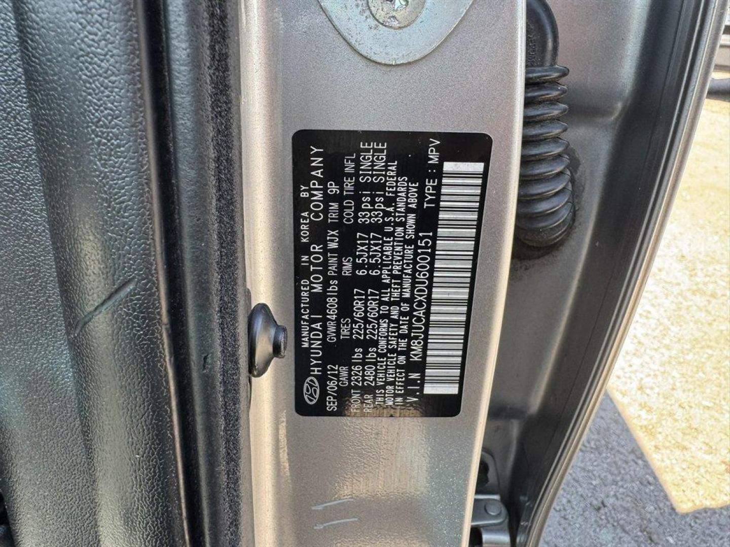 2013 Grey /Black Hyundai Tucson (KM8JUCACXDU) with an 2.4l I-4 MPI Dohc 2.4l engine, Automatic transmission, located at 745 East Steele Rd., West Columbia, SC, 29170, (803) 755-9148, 33.927212, -81.148483 - Photo#29