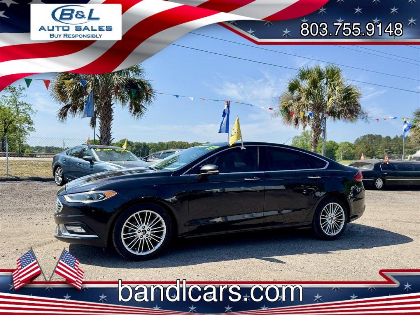 2017 Black /Black Ford Fusion (3FA6P0HDXHR) with an 1.5l I-4 DI Dohc Ecoboost engine, Automatic transmission, located at 745 East Steele Rd., West Columbia, SC, 29170, (803) 755-9148, 33.927212, -81.148483 - Photo#0