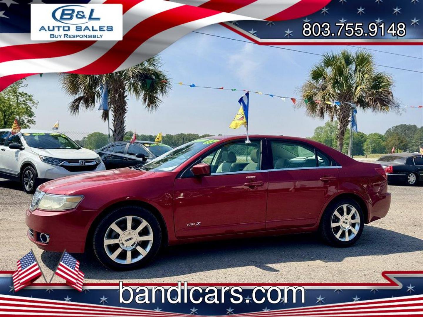 2007 Red /Tan Lincoln MKZ (3LNHM26T17R) with an 3.5l V6 SFI Dohc 24v 3.5l engine, Auto transmission, located at 745 East Steele Rd., West Columbia, SC, 29170, (803) 755-9148, 33.927212, -81.148483 - Photo#0