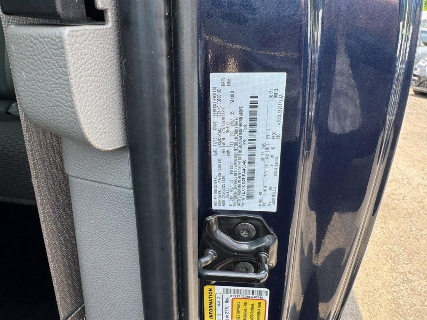 2017 Blue /Grey Ford F150 (1FTEX1CG2HF) with an 3.5l V6 DI T/C Ecoboost 3 engine, Automatic transmission, located at 745 East Steele Rd., West Columbia, SC, 29170, (803) 755-9148, 33.927212, -81.148483 - Photo#35