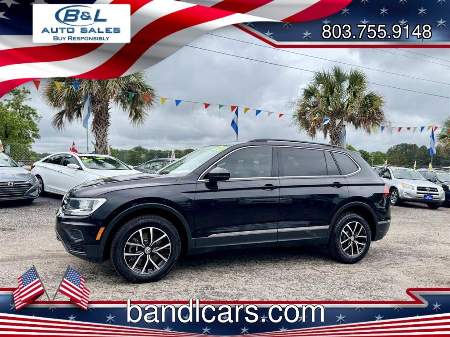2021 Black /Grey Volkswagen Tiguan (3VV3B7AX3MM) with an 2.0l I-4 DI Dohc T/C 2.0l engine, Automatic transmission, located at 745 East Steele Rd., West Columbia, SC, 29170, (803) 755-9148, 33.927212, -81.148483 - Photo#0