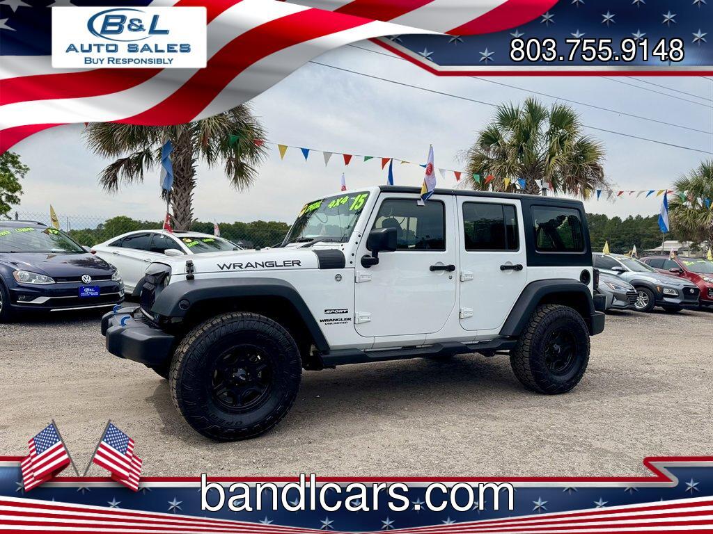 2015 White /Black Jeep Wrangler (1C4BJWKG2FL) with an 3.6l V6 MPI Dohc 3.6l engine, Automatic transmission, located at 745 East Steele Rd., West Columbia, SC, 29170, (803) 755-9148, 33.927212, -81.148483 - Photo#0