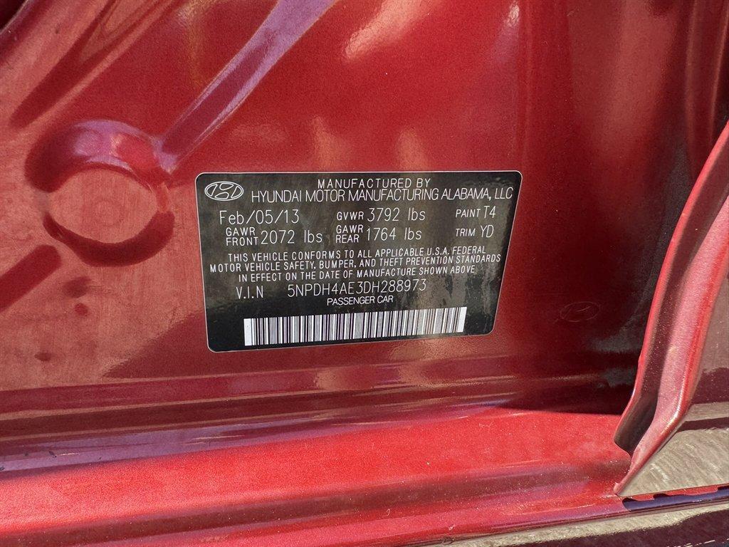 2013 Red /Taupe Hyundai Elantra (5NPDH4AE3DH) with an 1.8l I-4 MPI Dohc 1.8l engine, Automatic transmission, located at 745 East Steele Rd., West Columbia, SC, 29170, (803) 755-9148, 33.927212, -81.148483 - Photo#27