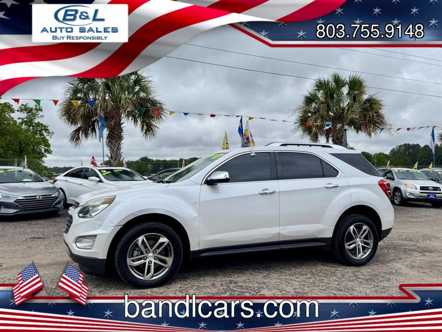 2017 White /Brown Chevrolet Equinox (2GNALDEK4H1) with an 2.4l I-4 Sidi Dohc Flex 2 engine, Automatic transmission, located at 745 East Steele Rd., West Columbia, SC, 29170, (803) 755-9148, 33.927212, -81.148483 - Photo#0