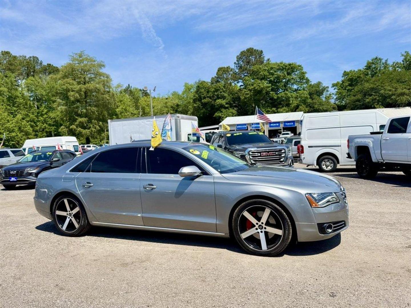 2013 Silver /Black Audi A8 (WAURGAFD0DN) with an 3.0l V6 DI Dohc S/C 3.0l engine, Automatic transmission, located at 745 East Steele Rd., West Columbia, SC, 29170, (803) 755-9148, 33.927212, -81.148483 - Photo#2