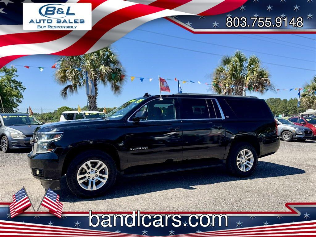 2015 Black /Black Chevrolet Suburban (1GNSKHKCXFR) with an 5.3l V8 DI VVT Flex 5.3l engine, Automatic transmission, located at 745 East Steele Rd., West Columbia, SC, 29170, (803) 755-9148, 33.927212, -81.148483 - Photo#0