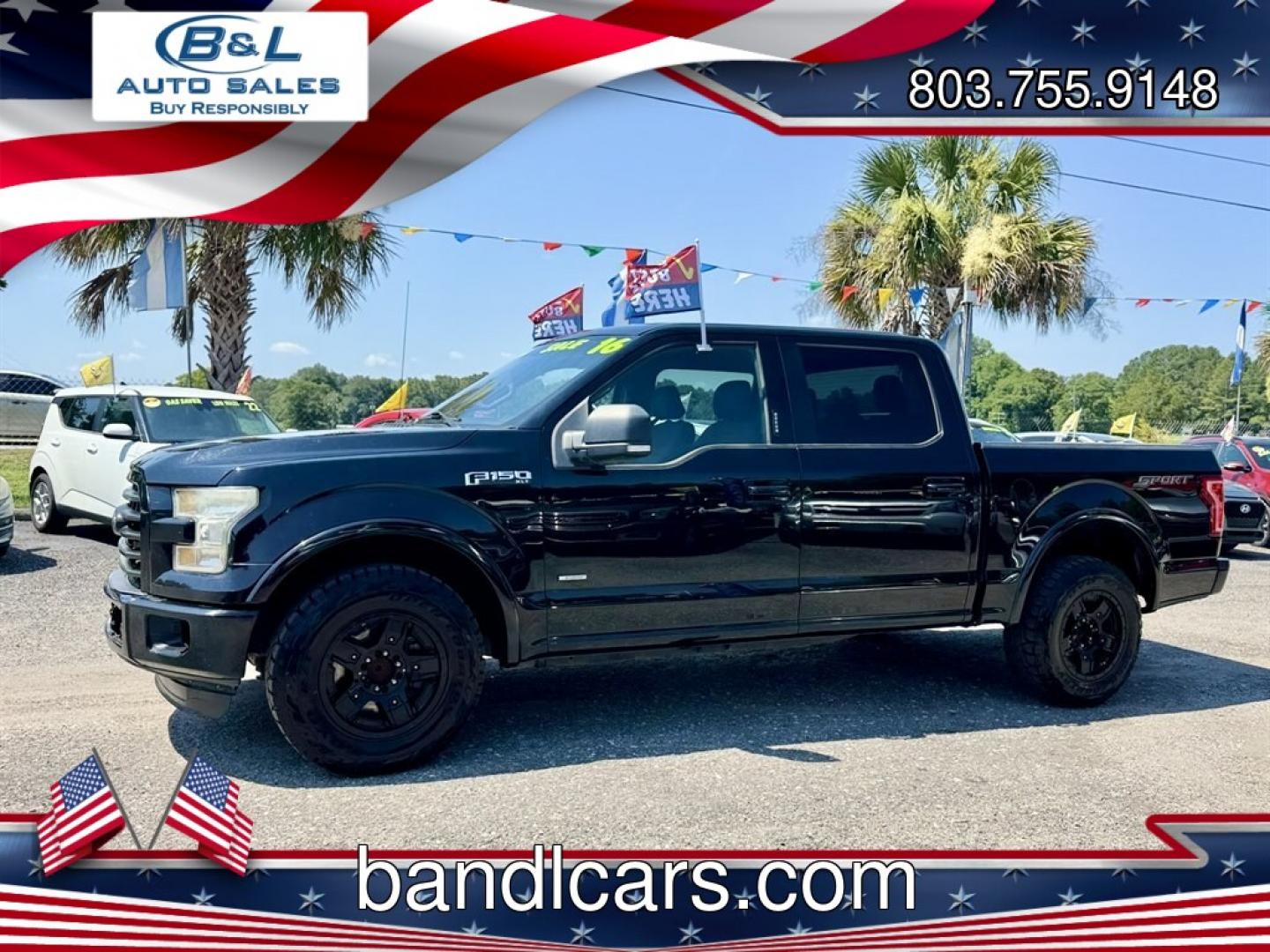 2016 Black /Black Ford F150 (1FTEW1CPXGF) with an 2.7l V6 DI T/C Ecoboost 2 engine, Automatic transmission, located at 745 East Steele Rd., West Columbia, SC, 29170, (803) 755-9148, 33.927212, -81.148483- Photo#0