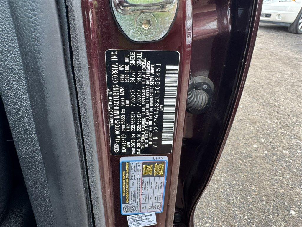 2020 Purple /Black Kia Sorento (5XYPG4A32LG) with an 2.4l I-4 DI Dohc 2.4l engine, Automatic transmission, located at 745 East Steele Rd., West Columbia, SC, 29170, (803) 755-9148, 33.927212, -81.148483 - Photo#31