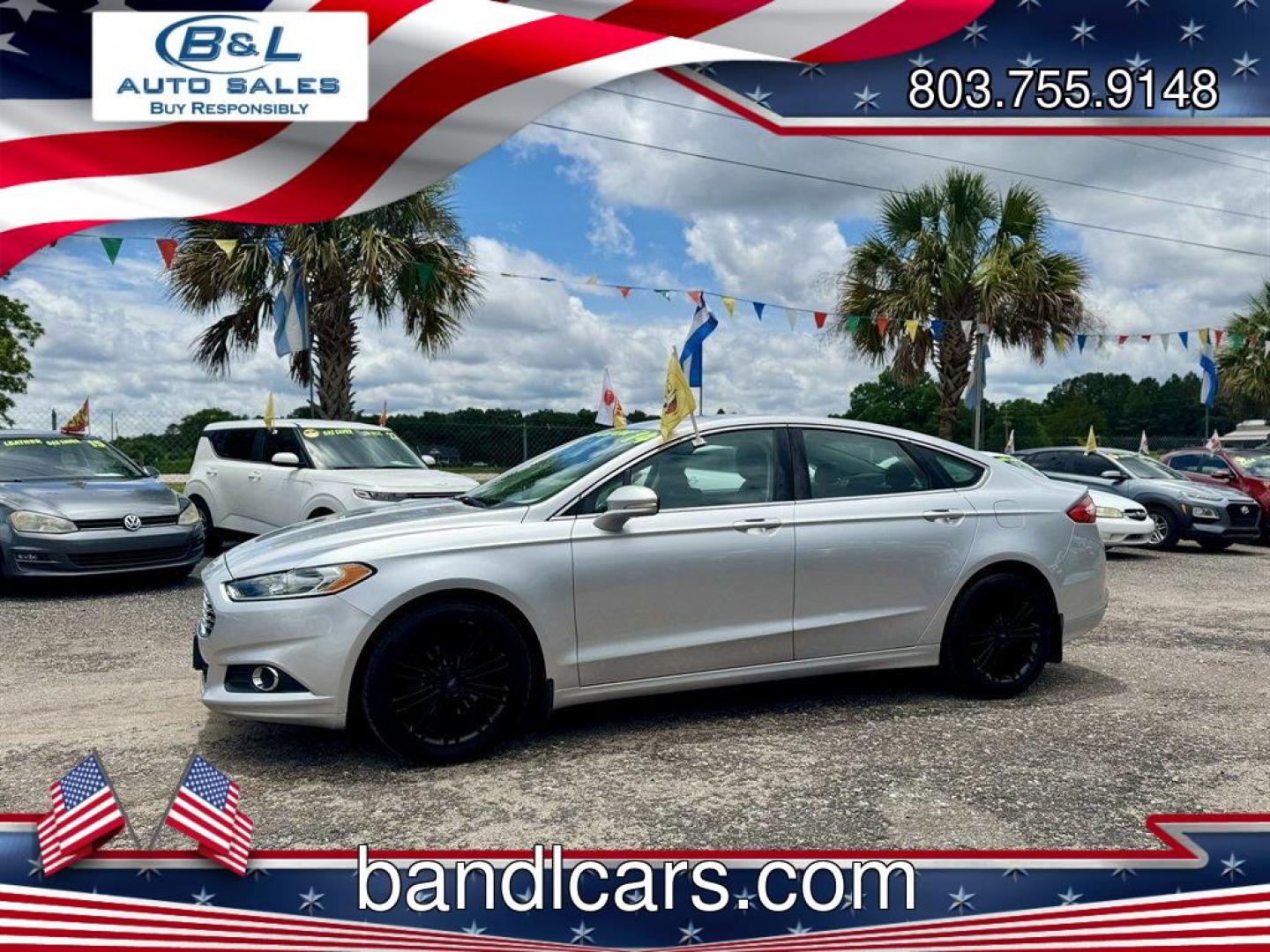 2014 Silver /Black Ford Fusion (3FA6P0HR8ER) with an 1.6l I-4 DI Dohc TC Ecobt engine, Manual transmission, located at 745 East Steele Rd., West Columbia, SC, 29170, (803) 755-9148, 33.927212, -81.148483- Photo#0