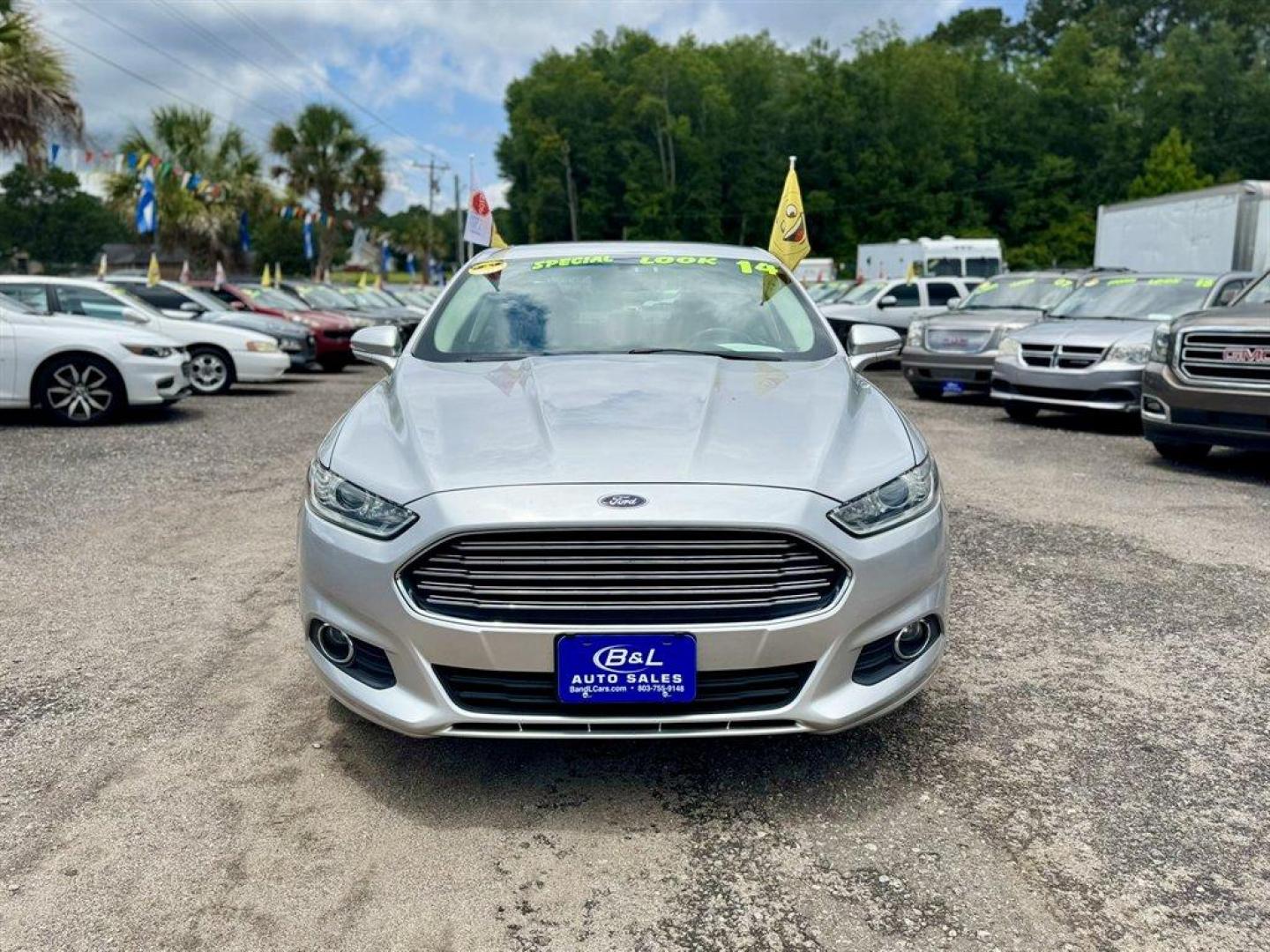 2014 Silver /Black Ford Fusion (3FA6P0HR8ER) with an 1.6l I-4 DI Dohc TC Ecobt engine, Manual transmission, located at 745 East Steele Rd., West Columbia, SC, 29170, (803) 755-9148, 33.927212, -81.148483- Photo#1