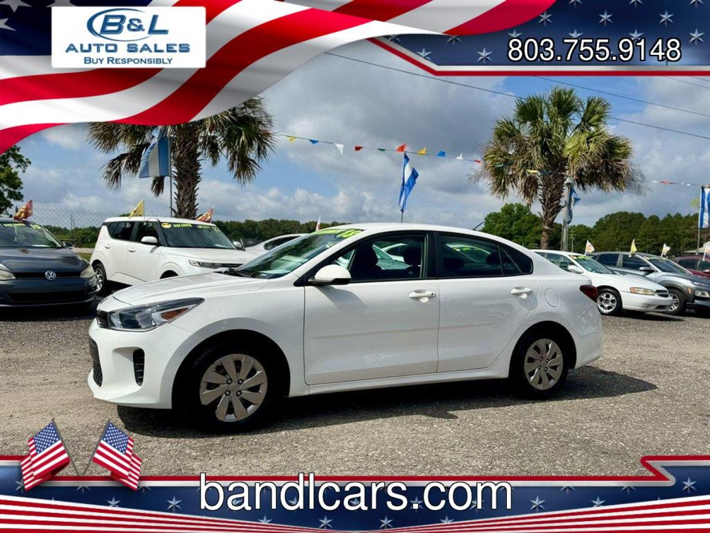 2018 White /Black Kia Rio (3KPA24AB7JE) with an 1.6l I-4 DI Dohc Cvvt 1.6 engine, located at 745 East Steele Rd., West Columbia, SC, 29170, (803) 755-9148, 33.927212, -81.148483 - Photo#0