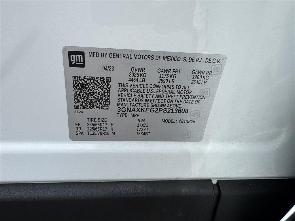 2023 White /Grey Chevrolet Equinox (3GNAXKEG2PS) with an 1.5l I-4 DI Dohc T/C 1.5l engine, Automatic transmission, located at 745 East Steele Rd., West Columbia, SC, 29170, (803) 755-9148, 33.927212, -81.148483 - Photo#33