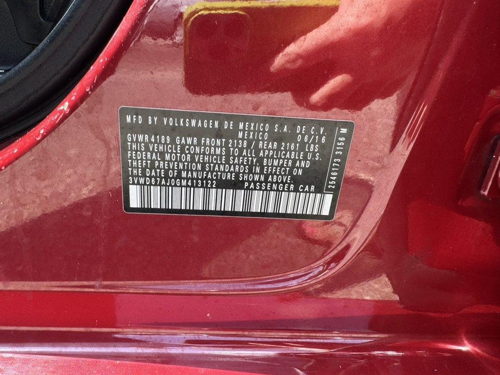2016 Red /Black Volkswagen Jetta (3VWD67AJ0GM) with an 1.4l I-4 DI Dohc T/C 1.4l engine, Automatic transmission, located at 745 East Steele Rd., West Columbia, SC, 29170, (803) 755-9148, 33.927212, -81.148483- Photo#29